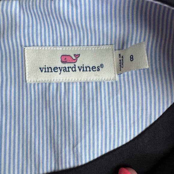 Vineyard Vines Scalloped Ponte Navy Dress Size 8 cotton coastal preppy nautical‎ - Picture 2 of 10